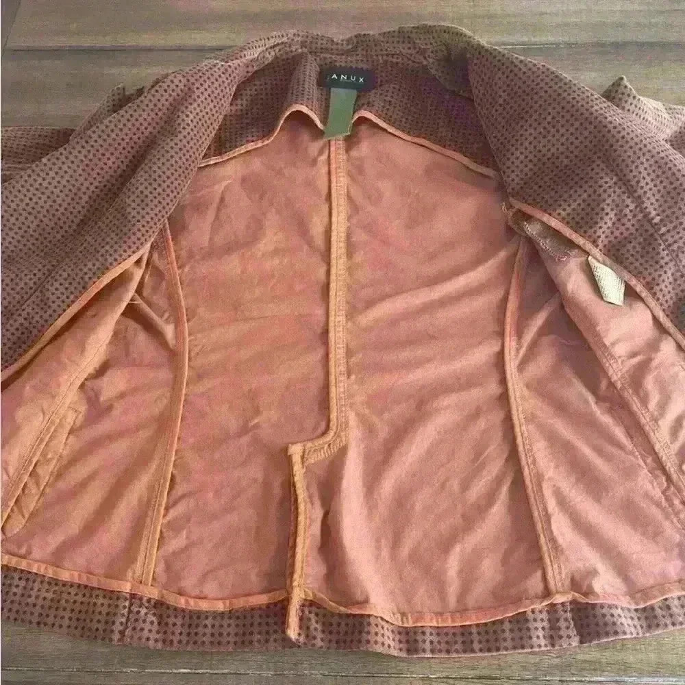 IANUX #Thinkcolored Italian Partly Handmade Polkadot Blazer Women's Size 44 US 8 - Picture 8 of 16